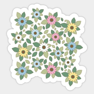 Bunch of flower in soft pastel tones Sticker